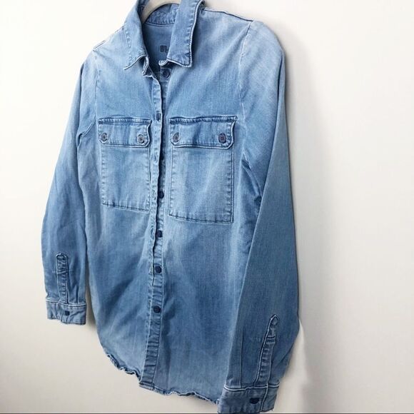 KUT FROM THE KLOTH | Stretch Denim Button Top Sz S - Picture 2 of 7
